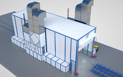 Моечно-окрасочно-сушильная камера проходного типа SPK-15.5.5